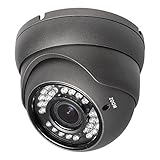 R-Tech 2MP (1080P) HD TVI Outdoor Turret Dome Security Camera with IR Night Vision – 2.8-12mm Varifocal Lens – Black