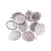 Pandahall 10pcs Antique Silver Oval Zinc Alloy Pendant Settings for Cabochon & Rhinestone, DIY Findings for Jewelry Making
