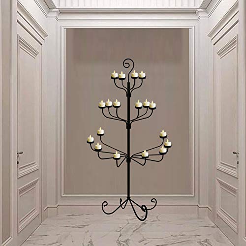 smtyle Tall Votive Candle Holders DIY 18 Floor Candelabra for Tealight Set Wedding Decor Large 70 inch with Black Iron