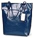 Borgasets New Lady's Genuine Leather Casual Vinatge Top Handle Tote Shoulder Bag Satchel Purse Handbag for Women (Blue-2)