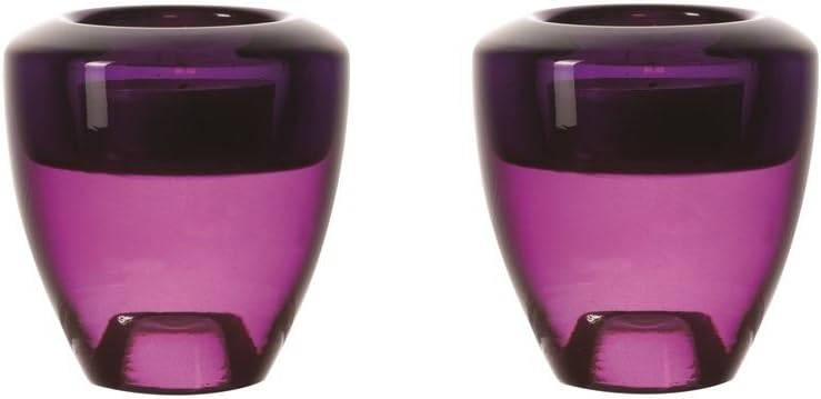 Leonardo Set of 2 Flick Flack Reversible Candle Holder/Tealight Purple 7cm