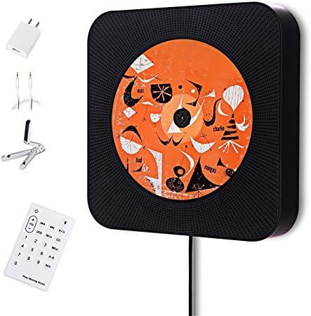 CD Player with Bluetooth, Wall Mountable Home Audio HiFi Speaker with Remote Control, USB Drive Player, 3.5mm Headphone Jack AUX input/output