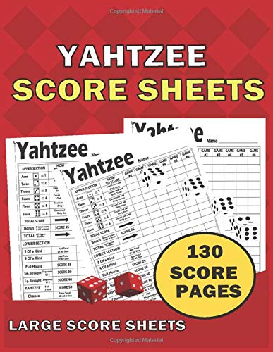 yahtzee score sheets clear printing with correct scoring instruction large size 8 5 x 11 130 pages premium yahtzee score cards pet lory 9798656436502 amazon com books