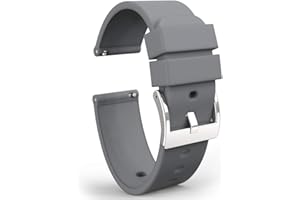 Wellfit Watch Strap, Soft Silicone Quick Release Watch Band, Stainless Steel Buckle, Choose Color & Width,18mm, 20mm, 22mm, Silky Smooth Rubber Watch Bands