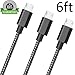ONSON Micro USB Cable,3Pack 6FT Long Nylon Braided High Speed USB to Micro USB Charging Cables Android Charger Cord for Samsung Galaxy S7 Edge/S6/S5/S4,Note 5/4/3,HTC,LG,Tablet and More(Black)