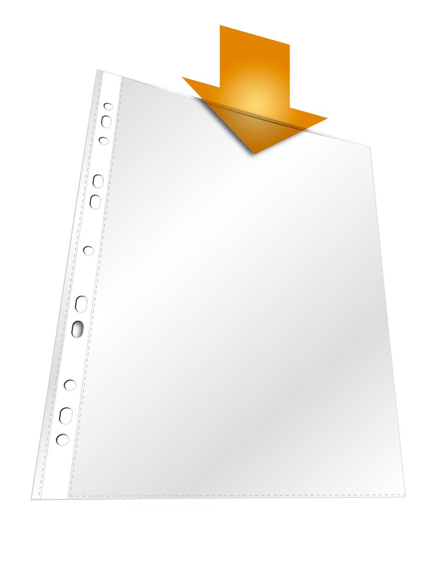 Durable A4 Crystal Clear Punched Plastic Wallets - German Made Poly Pocket Stationery Sleeves - Strong Top Opening Heavy Duty Folders - 100 Pack