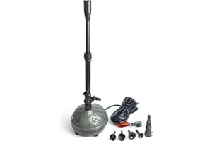 WaterRebirth HSP1600N Versatile Submersible Pump with Fountain Jets - for Aquariums, Ponds, Fountains, Turtle Tanks - 396GPH