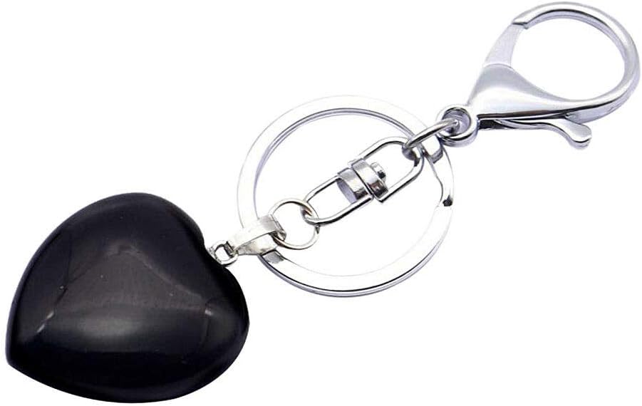 NATFUR Love Heart Gem Key Chain Keyring Pendant Mom Dad Birthday Gift Jewelry Charms Elegant Novelty Key-Chain for Men Holder for Gift Pretty Novelty | Item - Black 2