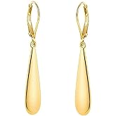 Cdrtnr 925 Sterling Silver Long Teardrop Dangle Earrings for Women Hypoallergenic Leverback Drop Earrings Trendy Lightweight Waterdrop Jewelry Gift