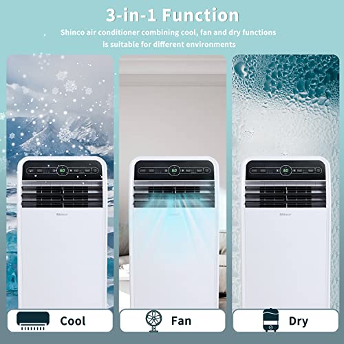 Shinco 12,000 BTU Smart WiFi Portable Air Conditioner, Quiet AC Unit