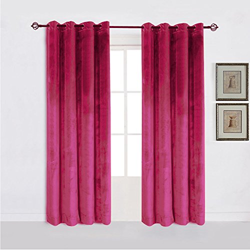 Fabricart Window Door Grommet Curtains Heavy Soft Velvet Lined