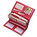 Women RFID Blocking Wallet Trifold Ladies Luxury Leather Clutch Travel Purse Red