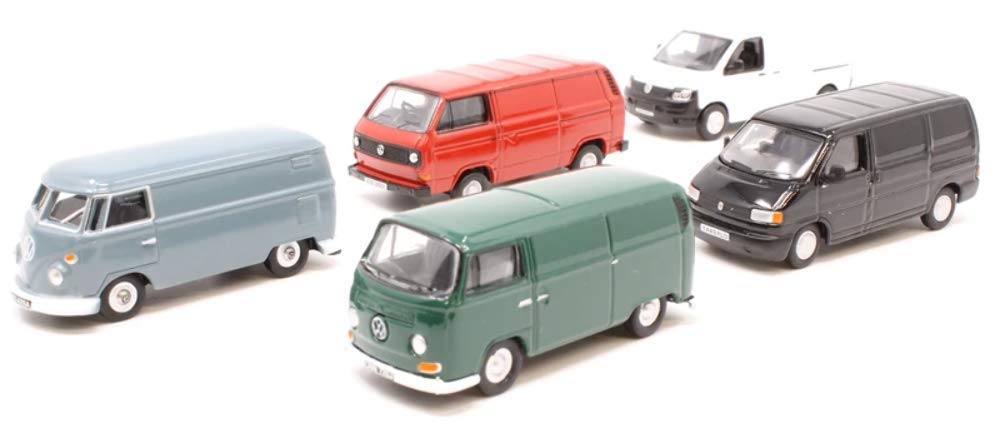 Oxford Diecast 1:76 5 Piece VW Van Set T1/T2/T3/T4/T5 Collectable model 76SET66