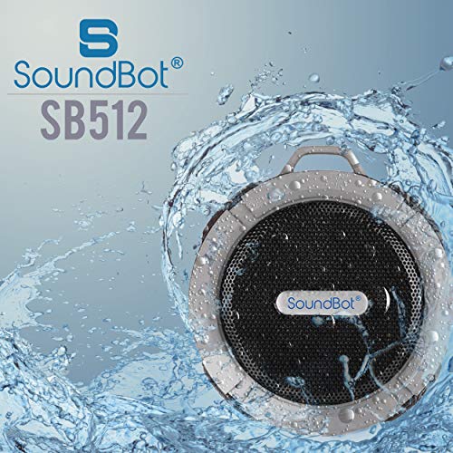 SoundBotÂ SB512 HD Water & Shock Resistant Bluetooth 3.0 Wireless Shower Speaker, Handsfree Portable Speakerphone with MicroUSB Charging Port, 3W Output, Built-in Mic, 6hrs of playtime, Control Buttons and Dedicated Suction Cup for Showers, Bathroom, Pool