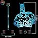 3D Optical Illusion Night Light - 7 LED Color Changing Lamp - Cool Soft Light Safe for Kids - Solution for Nightmares - DC Comics Justice League Batman