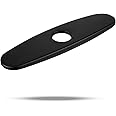 Kitchen Faucet Cover, Escutcheon Plate Faucet Hole Cover Stainless Steel Deck Plate for Kitchen Faucet 1 or 3 Hole Bathroom Sink 10” Matte Black