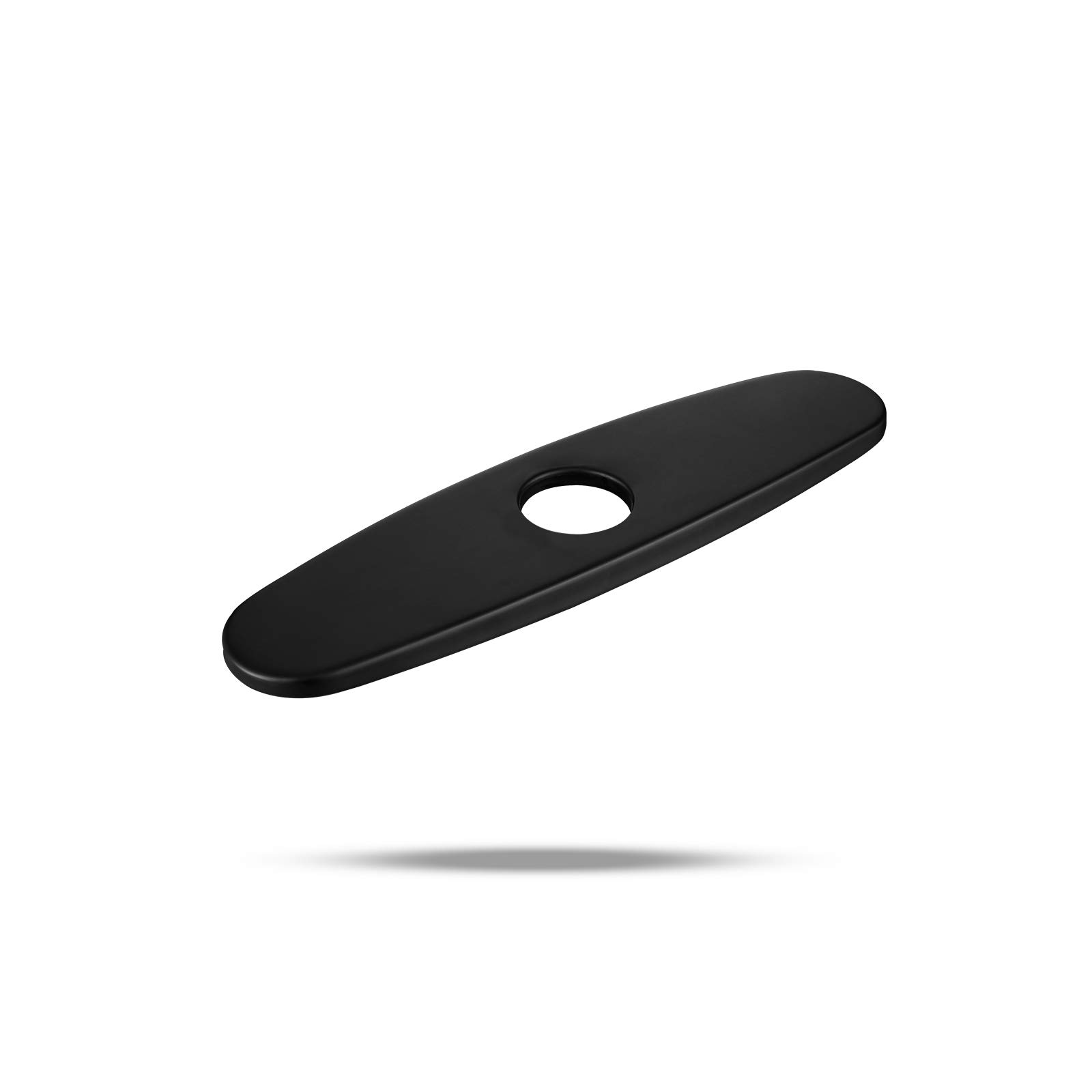 Photo 1 of Kitchen Faucet Cover, Escutcheon Plate Faucet Hole Cover Stainless Steel Deck Plate for Kitchen Faucet 1 or 3 Hole Bathroom Sink 10” Matte Black