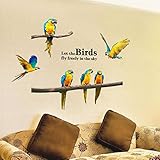 Livoty 3D Macaw Stickers Decorative Creative