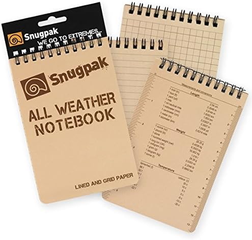 Snugpak All Weather Notebook Lined and Grid Tan 4" x 6" 97385