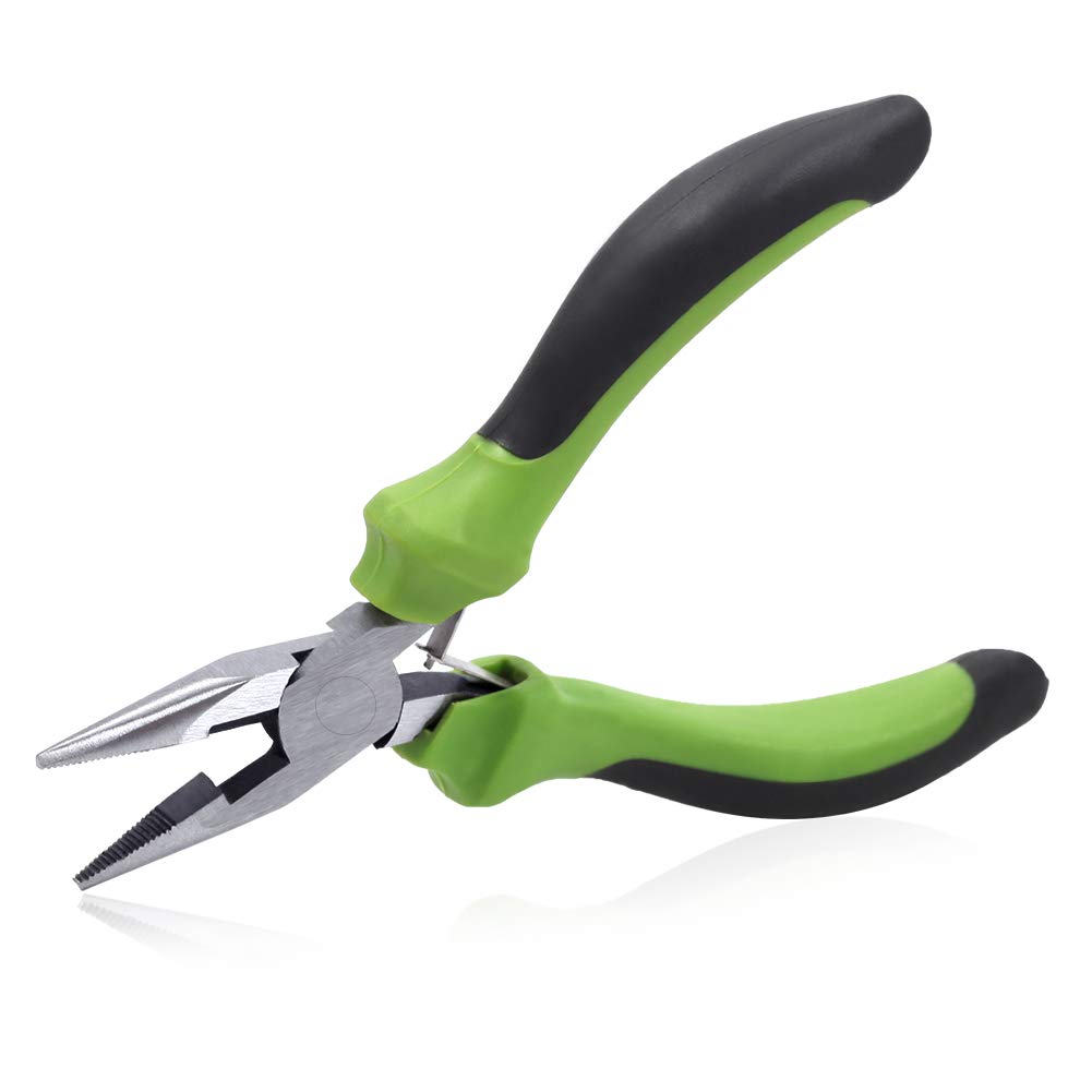 SPEEDWOX Mini Long Nose Pliers 4-1/2 Inches Precision Wire Cutters with Spring Fine Beading Pliers Precision Jewelry Making Tool Hobby Craft DIY