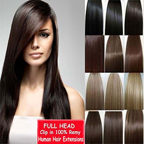 Haironline 14" 16" 18" 20" 22" inch Double Weft 8pcs 18 Clips 100% Remy Real Human Thick Hair Straight Extensions