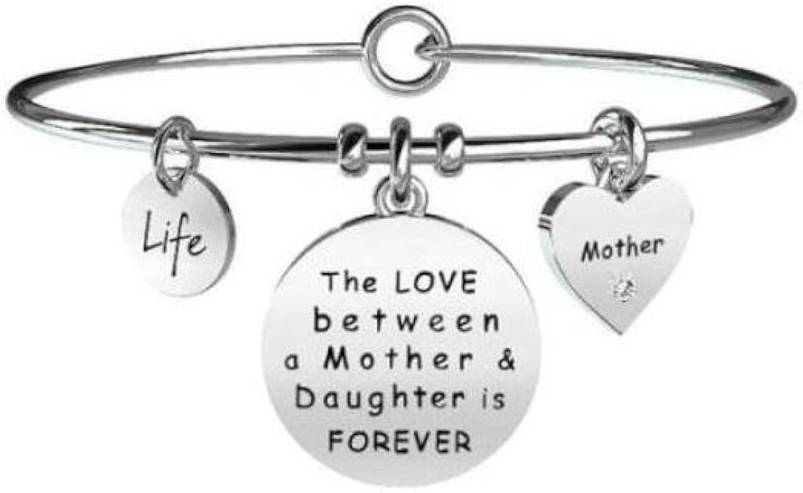 Coppia Di Bracciali Kidult Per Madre Mamma E Figlia Con Ciondolo Frase Amore
