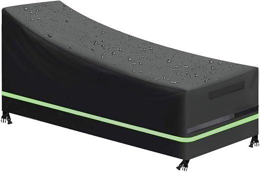 Amazon Com King Do Way Patio Chaise Lounge Cover Heavy Duty Waterproof Lounge Chair Cover With High Visibility Reflective Tape Strip Two Velcro Straps Two Handles Four Windproof Buckles And Drawstring Kitchen