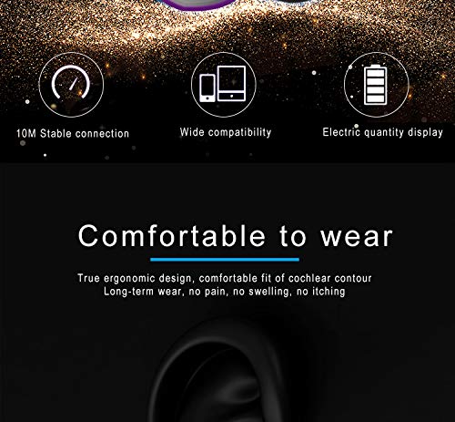 Wireless Earbuds, Bluetooth 5.0 Headphones True Wireless Earphones with Mic and Portable Charging Case, IPX7 Waterproof 15H Playtime In-Ear Wireless Headphones for iPhone and Android（Silver）