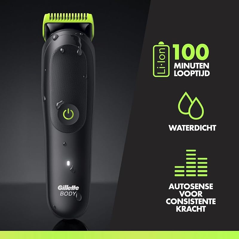 Labs i5 Body + Intimate Trimmer Men's with SkinFirst Technology - Intimate Shaver Man for Body & Intimate Area, Waterproof - Black/Green