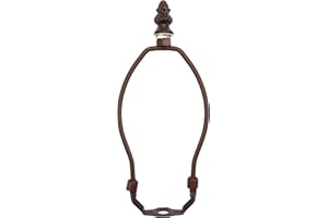 Bieye SS005 Lampshade Lamp Shade Support with Finial for Tiffany Style Stained Glass Table Lamp (Brown 6" High)