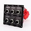 Iztoss-Marine-Electric-Blue-LED-Toggle-Switch-Panel-5-Gang-with-Power-Socket-Panel-12V