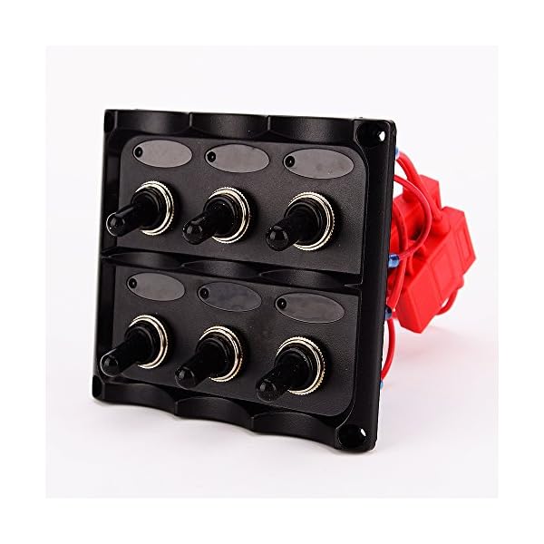 Iztoss-Marine-Electric-Blue-LED-Toggle-Switch-Panel-5-Gang-with-Power-Socket-Panel-12V