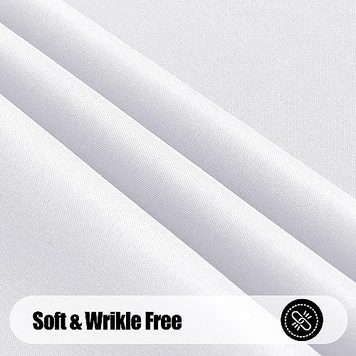 smiry Table Cloth Rectangular 140 x 200 cm Pack of 2 - Washable Fabric Dining Tablecloth, Dust-Proof Polyester Table Cover for Party Garden Kitchen Outdoor, White