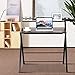 Tangkula Folding Computer Desk, Space-Saving Home Office Desk Working Table with Storage Shelf, Multipurpose Foldable Study Desk, Kid’s Desk, Brown