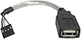 StarTech USB A to USB Motherboard 4-Pin Header F/F 2.0 Cable, 6" (USBMBADAPT)