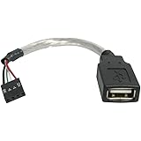 StarTech USB A to USB Motherboard 4-Pin Header F/F 2.0 Cable, 6" (USBMBADAPT)