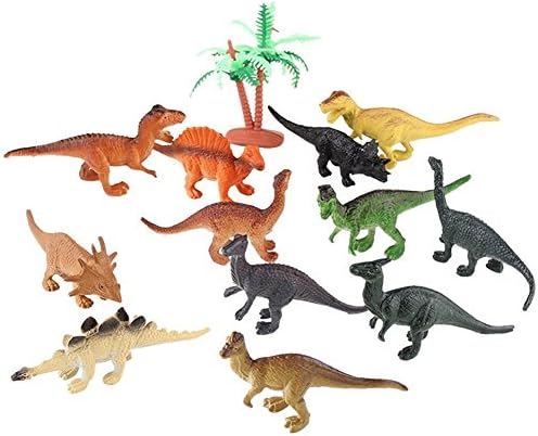 Rubber Dinosaur Combo Models Toy（12pcs /set） Animals Action Figures Set Kids Gift Finger Dinosaurs Toys With Plastic Storage By LW Funny Toys