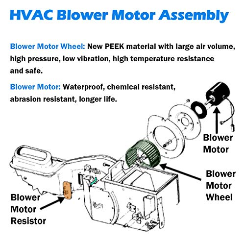 AUTEX HVAC Blower Motor Assembly 700105 Replacement for Ford Focus 2000 ...