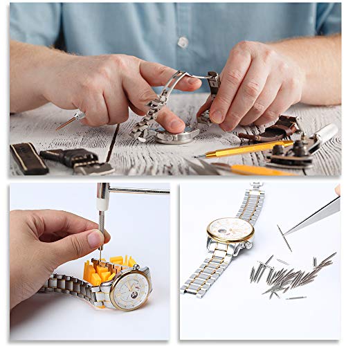 Watch Repair Tools Kits, Kingsdun Upgraded Version 149pcs Watches Battery Replacement Watchband Link Remover Spring Bar Tool Kit with Carrying Case and Instruction Manual - Thumbnail 6