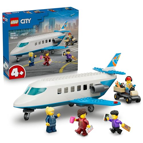 City Jet Passeggeri - Modellino di Aereo Giocattolo da Costruire con 4 Minifigure e Accessori da Viaggio - Giochi Didattici - Idea Regalo di Compleanno per Bambini da 4 Anni in su - 60492