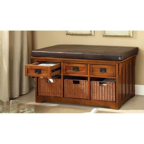 Furniture of America Victoria 42-Inch Wide Storage Entryway Bench
