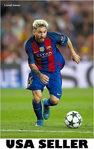 Amazon Com Lionel Messi In Action L Poster 23 5 X 34 Argentine Barcelona Fcb Soccer Football Star Recent Blonde Look Sent From Usa In Pvc Pipe Everything Else