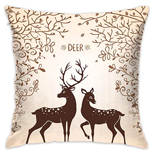 Eante Throw Pillow Cover Deer And Trees Decorative Pillows 18 X 18