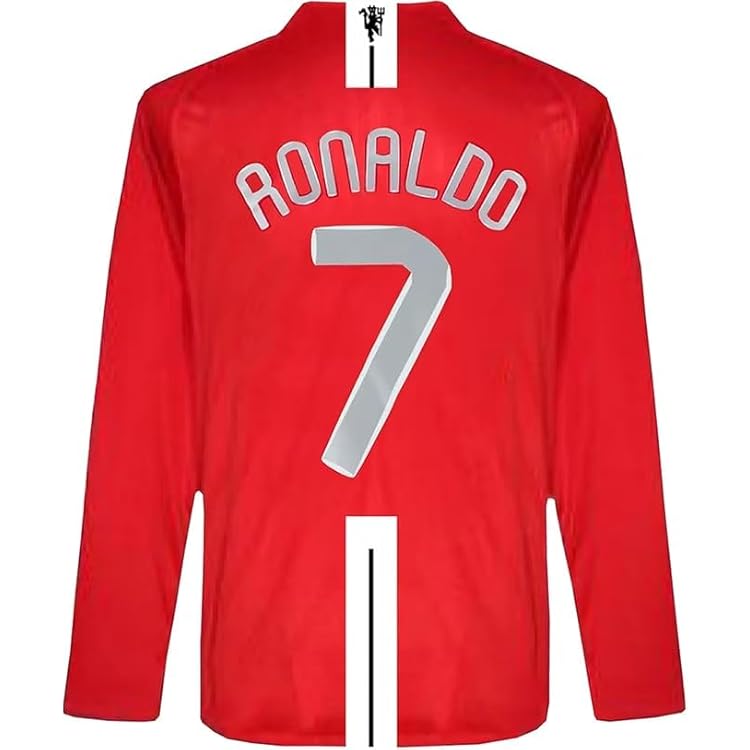 Amazon.com : Ronaldo #7 Man U Retro Red Long Sleeve 07/08 Soccer