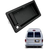 Rear Door Handle Fit for 1992-2007 Ford E150 E250 E350 E450 Econoline Van | Exterior Right Cargo &amp; License Plate Tag Bracket Holder Housing, Replaces# 6C2Z-15434A20-AA Outside Handle