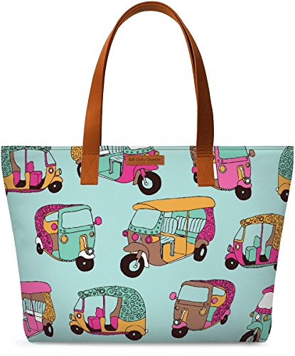 dailyobjects funky rickshaw fatty tote bag-multicolour