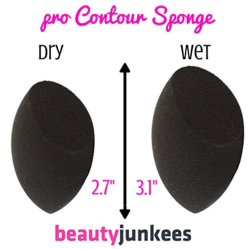 Pro Contour Makeup Sponge Blender: Black Foundation Sponge 1 pc - Latex Free Makeup Sponges for Stippling Foundation, Highlighting, Contouring with Liquid, Creams, Powder Cosmetics