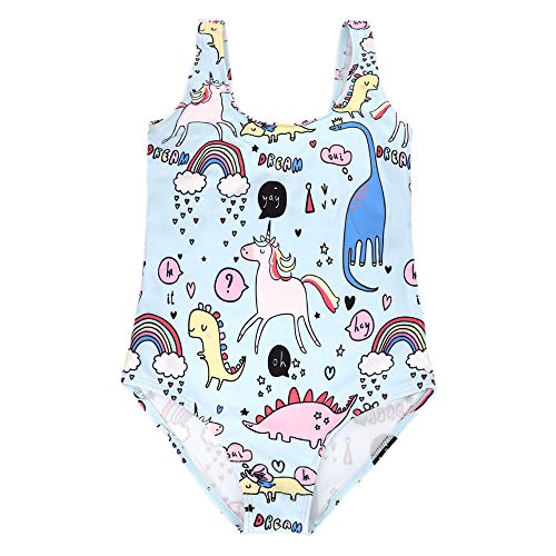 Xplanet Baby Toddler Girl Ruffle Swimsuit-One Piece Swimwear Infant Sunsuits Bathing Suits (1-2T, A-Blue)