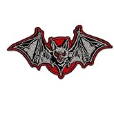 Generic 3.5"" Bat Iron On Patch | Iron On Bats Embroidered Sew On Patch/Patches | Halloween Gothic Goth Punk Rock Sci Fi Iron On Patches for Holes, Clothing, Dress, Jeans, Hat, Backpacks, Clothes