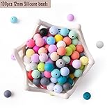 100pc 12mm Silicone Beads Loose Teething Chew Jewelry Teething Bracelet Teether Toy DIY Supplies DIY Jewelry Nursing Necklace